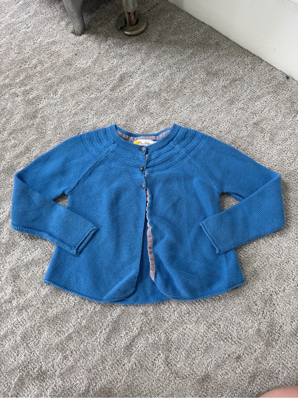 Mini Boden Cashmere Blend Cardigan in Blue Size 6-7 Years Cotton Button Up - Picture 3 of 15